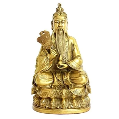 Image of Chinese Pure Copper Taishang Laojun Statue Handicraft Feng Shui Decoration