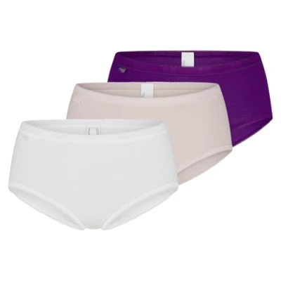 Image of Sloggi Womens Basic+ Midi 3 Pack Briefs Purple Polyamide Size EU 48 (Womens)
