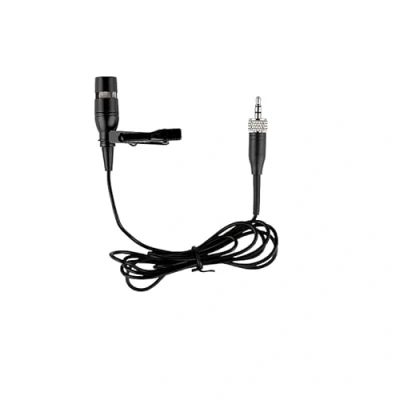 Image of Black Lavalier Microphone, Cardioid Condenser Clip on Mic for Sennheiser Wireless Systems, 3.5mm Lock Screw Plug