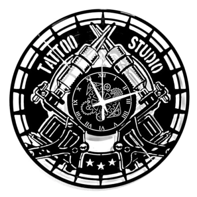 Image of Instant Karma Clocks Vinyl Wall Clock Shop Studio Tattoo Art, Black, Ø12inch
