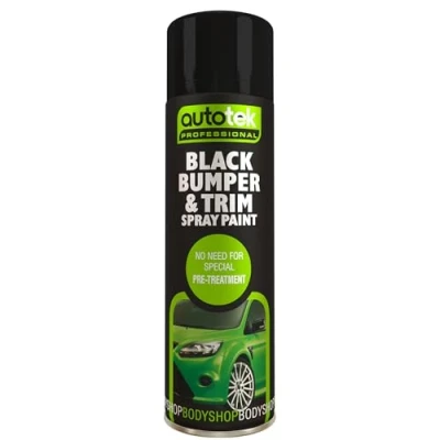 Image of Autotek Professional Spray Paint, Black Bumper &amp; Trim, 500 ml