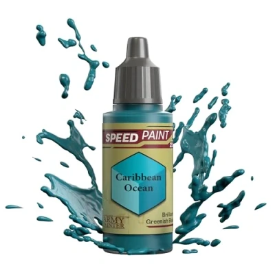 Image of The Army Painter Speedpaint Caribbean Ocean 2.0, Single Acrylic Paint 18ml One coat Painting Soloution For Fantasy Tabletop Miniatures Like Warhammer 40k And Dungeons Dragons Figures