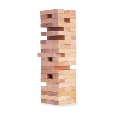Image of Eichhorn 100002466 Stacking Game, Skill Game for the Whole Family, Balance Tower Made of Untreated Wood, Wobble 54 Pieces, Suitable from 5 Years
