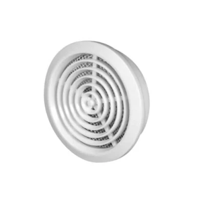 Image of White Mini Circle Air Vent Grille 80mm / 0.31&quot; inch with Fly Screen/Anti Insect Mesh Furniture Ventilation Cover.