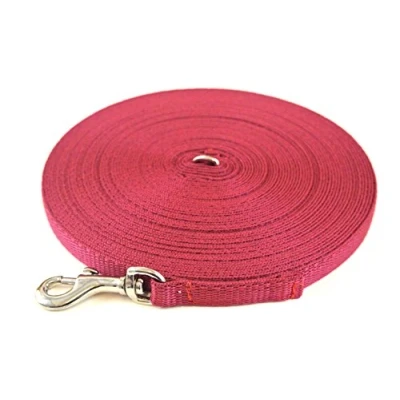 Image of Puppy Training Lead Small Dog Recall Obedience Leash 30ft (9m) in 13mm Strong Webbing (Burgundy)