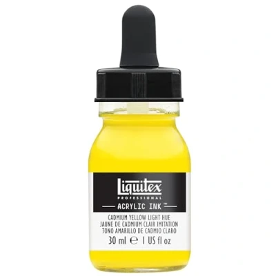 Image of Liquitex 4260159 liquid Professional Acrylic Paints Ink, 30 ml, high pigmented Airbrush Paint, cadmium yellow light color tone