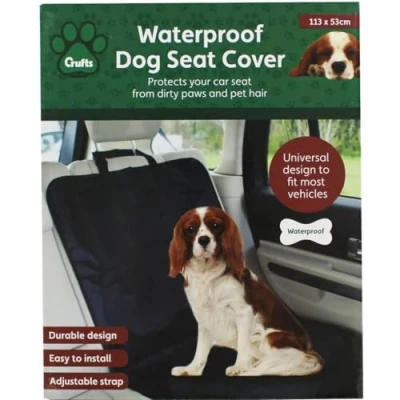 Image of Waterproof Black Single Car Seat Cover 113cm x 53cm (1 Pc.) Ultimate Protection from Pet Hair &amp; Dirt, Easy to Install Perfect for Any Cars