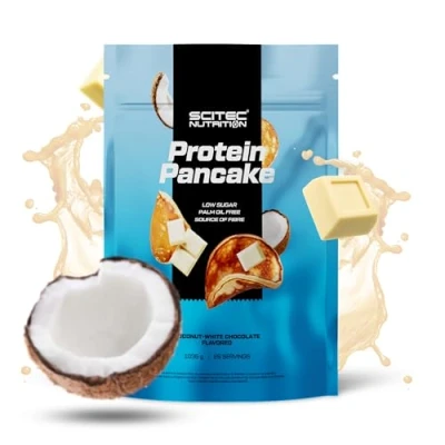 Image of Scitec Nutrition Protein Pancake Delicious, Fiber Rich Breakfast Alternative Palm Oil Free Source of Dietary Fiber, 1036 g, White Chocolate Coconut