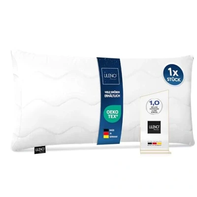 Image of LILENO HOME Pillow 40 x 80 cm [Set of 1] Medium with 450 g Cushion Filling Bed or Decorative Zip for Adjusting Washable up to 95 Sofa &amp; Couch /