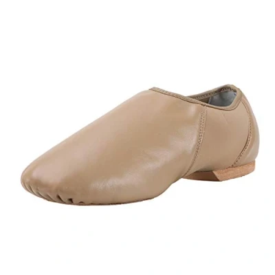 Image of ARCLIBER Leather Slip On Jazz Shoe for Girls Boys (Big Child/Little Child/Toddler), Brown, 3 Little Kid