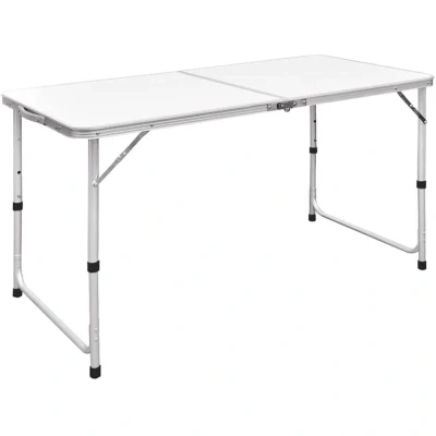 Image of vidaXL Foldable Camping Table Height Adjustable Aluminium 120 x 60 cm