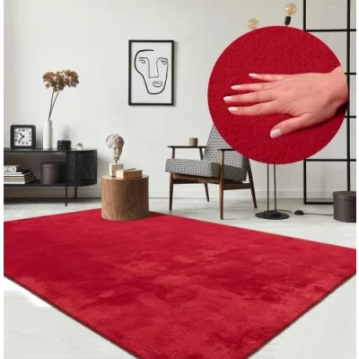 Image of the carpet Relax Rug, Modern, Fluffy, Short Pile, Non Slip Underside, Washable up to 30C, Super Soft, Fur Look, Red, 200 x 280 cm