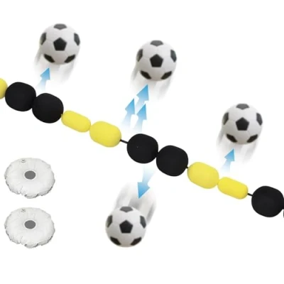 Image of Goalkeeper Training Equipment, 2.75m Deflection Single Line Deflector with 2 Water Bag, Football Equipment Soccer Aids for Reflex &amp; Agility yellow