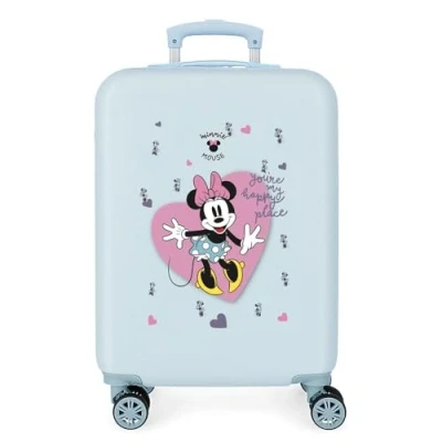 Image of Disney Minnie My happy place Cabin Suitcase Blue 38x55x20 cms Rigid ABS Side combination lock 34L 2 kgs 4 Double wheels Hand Luggage