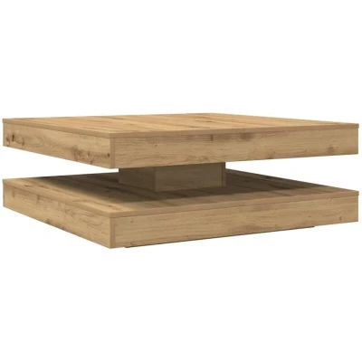Image of vidaXL Coffee Table 360 Degree Rotatable Artisan Oak 90x90x34.5 cm