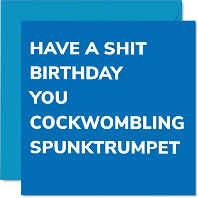 Image of Rude Birthday Cards for Men Women C*ckwombling Funny Happy Card Best Friend Work Colleague Brother Sister Auntie Uncle, 145mm x Offensive Joke Banter Greeting