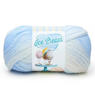 Image of Lion Brand Yarn Company 100 Percent Acrylic Ice Cream Yarn, Blueberry, 923 203,10.89 x 10.89 22.32 cm