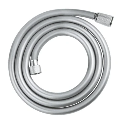 Image of GROHE VitalioFlex Comfort TwistStop Smooth Shower Hose 1.75 m, (Tensile Strength 50 kg, Pressure Resistance Up to 5 Bar, Heat 70C, Universal Connection G 1/2&#039;&#039; x 1/2&#039;&#039;), Chrome, 28745002