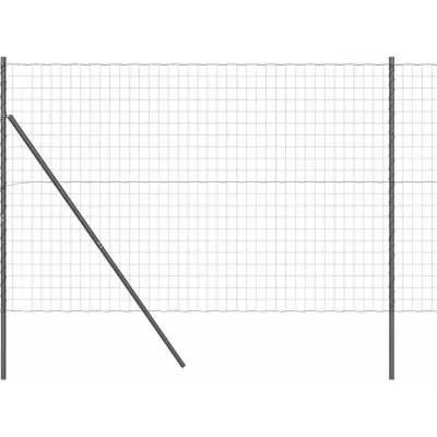 Image of vidaXL Euro Fence with 7 Posts 1.5x10 m Galvanised Steel Grey