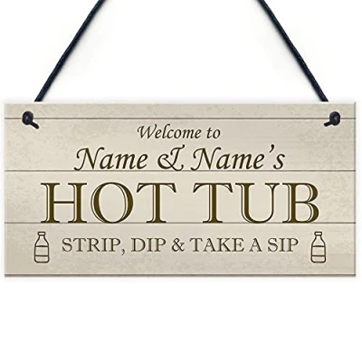 Image of RED OCEAN Personalised Hot Tub Sign For Garden Shed Summerhouse Funny Accessories