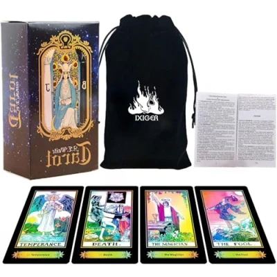 Image of IXIGER tarot Cards,tarot cards with guide book,tarot deck,78 classic deck,tarot card deck book and gift bag,Fortune telling game for beginners experts.