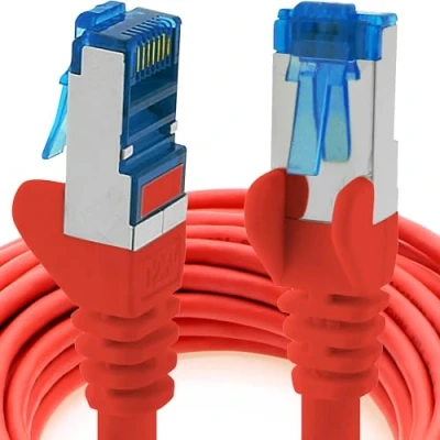 Image of 1aTTack.de 1 X 10 M CAT6a Ethernet Network Patch cable 10000 Mbit s SFTP PIMF 500 MHz red