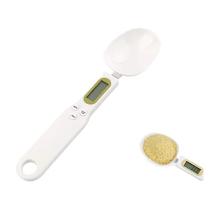 Image of Mengshen Digital Spoon Scale for Kitchen Food High Precision Small with Tare Function Weighing and Measuring Dry Liquid Ingredient Milk Tea Flour Medicine 1.1lb/500g(0.1g) Milligram White
