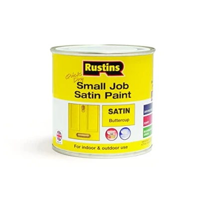 Image of RUSTINS Small Job Satin Paint Buttercup 250ml