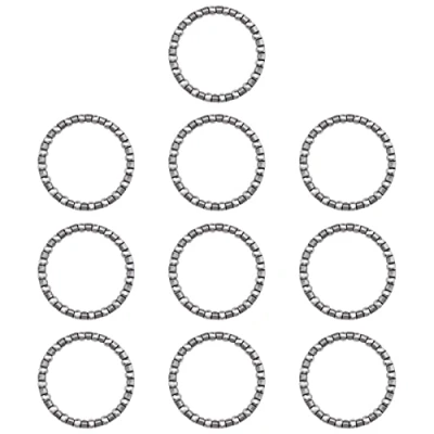 Image of eMagTech 10PCS Bicycle Ball Bearing Cycling Headset with 20 Balls Steering Bearings for Mountain Bicycles Fixed Gear Bike Crank Bottom Bracket Replacement Parts