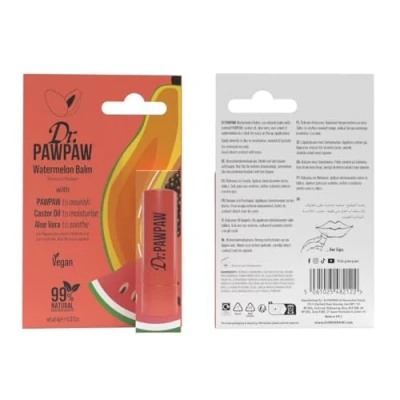Image of Dr.PAWPAW Watermelon Balm Multi Purpose Hydration for Lips, Skin, Hair &amp; Nails Vegan Formula with 99% Natural Ingredients Nourishing, Soothing Travel Friendly 4g