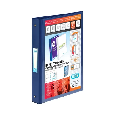 Image of Elba Vision 25mm 4 O Ring Binder PVC A4 Blue