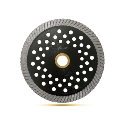 Image of 125mm Super Thin Tile blade Turbo Diamond Saw Blade, Multi hole steel body Continuous Rim Cutting Disc for Asphalt/Tile/Brick/Stone/Concrete and Masonry (125mm)