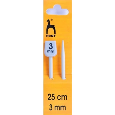 Image of Pony Metal Knitting Pins/ Needles 25cm long 3mm