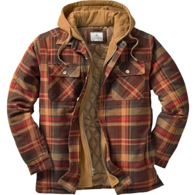 Image of Legendary Whitetails Men&#039;s Standard Hooded Shirt Jacket, Maplewood Plaid, X Large