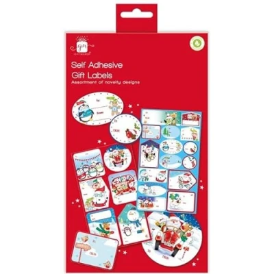 Image of The Home Fusion Company 48 x Christmas Xmas Assorted Cute Fun Novelty Self Adhesive Gift Labels Sticker