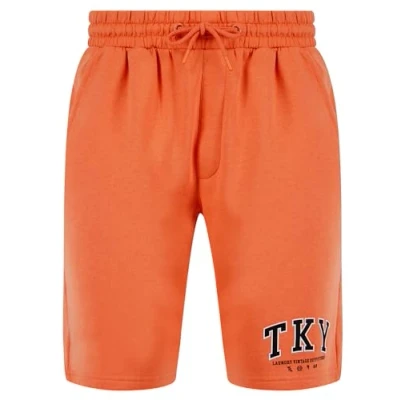Image of Tokyo Laundry Men&#039;s &#039;Refract&#039; Motif Brushback Fleece Jogger Shorts Orange