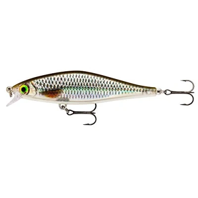 Image of Rapala Shadow Rap Shad Lure with Two No. 6 Hooks, 0.9 1.2 m Swimming Depth, 9 cm Size, Live Roach