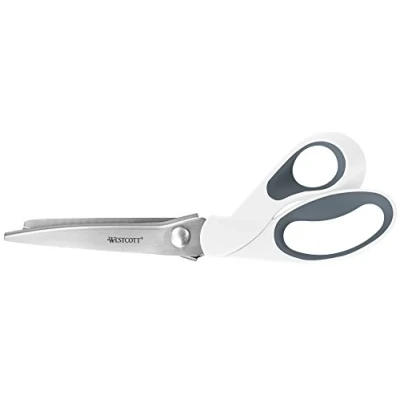 Image of Westcott 15983 001 Serrated Scissors, ergonomic handle, 24.2 cm, white/grey