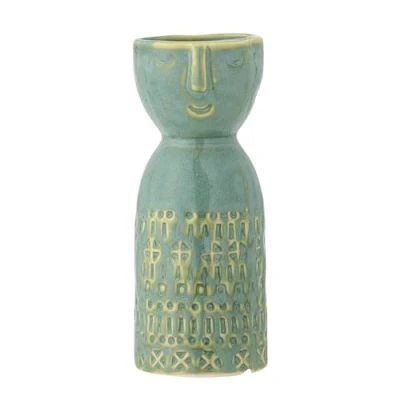 Image of Bloomingville [W] Embla Vase Green Stoneware D6xH14.5cm