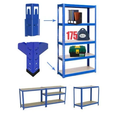 Image of Storage Garage Shelving Unit 5 Tier 150cm x 75cm 30cm Heavy Duty (175KG Per Shelf) 875KG Capacity Racking Multipurpose Shelves for Warehouse Weatherproof Shed Office Greenhouse Workshop Blue