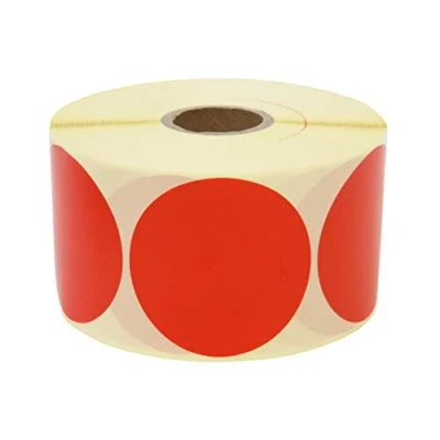 Image of Prolac Marking Dots Pack of 1000 Colourful Adhesive on Roll, 50 x mm, Red, Glue Dots, Self Adhesive, Round Stickers, Perfect for Office Labeling, Stickers