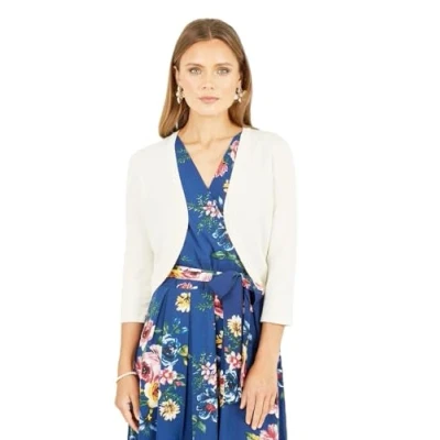 Image of Yumi Ivory Knitted Curved Bolero M