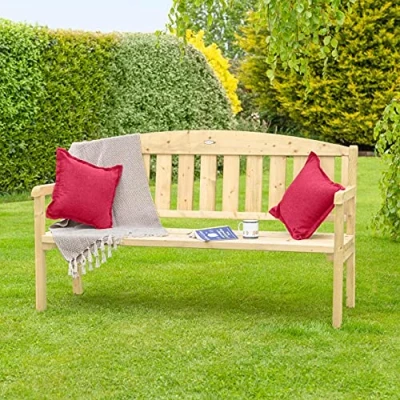 Image of Harrier 3 Seater Wooden Garden Bench Benches Outdoor Seat Furniture
