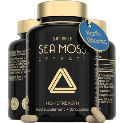 Image of Sea Moss Capsules High Strength Wildcrafted Irish Tablets 30 One a Day 2000mg Capsule North Atlantic Seamoss Supplement Vegan &amp; UK Made