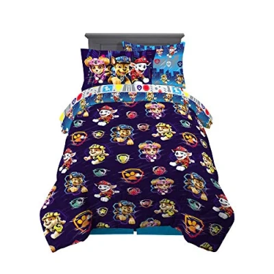 Image of Franco Kids Bedding Super Soft Comforter and Sheet Set with Sham, 5 Piece Twin Size, Paw Patrol Movie