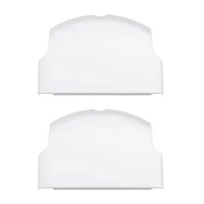 Image of eMagTech 2PCS Replacement Battery Door Covers Cases Protectors Compatible with SONY PSP 2000 2003 2004 3000 3003 3004 White Plastic Console Accessories