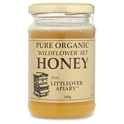 Image of Littleover Apiaries Pure Organic Wildflower Set Honey 340g Pack of 6
