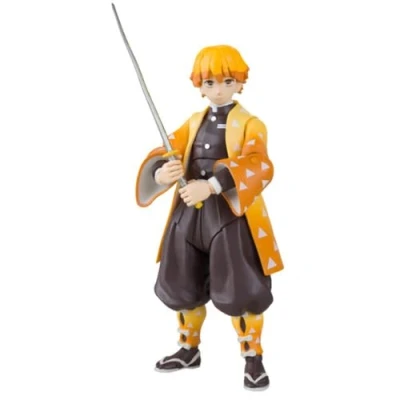 Image of McFarlane Toys, Demon Slayer 7 inch Zenitsu Agatsuma Action Figure, Netflix Anime Series Collectible Figure with Collectors Stand Base Ages 12+
