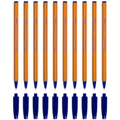 Image of Ballpoint Pens, Smudge Free Fine Point 0.7 mm, Ideal for School, Office, Everyday Use (Blue, 10 Pens)