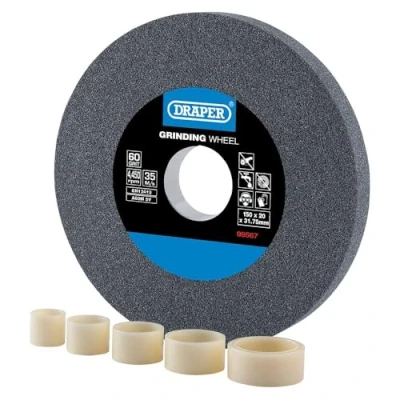 Image of Draper Aluminium Oxide Bench Grinding Wheel, 150 x 20mm, 60 Grit